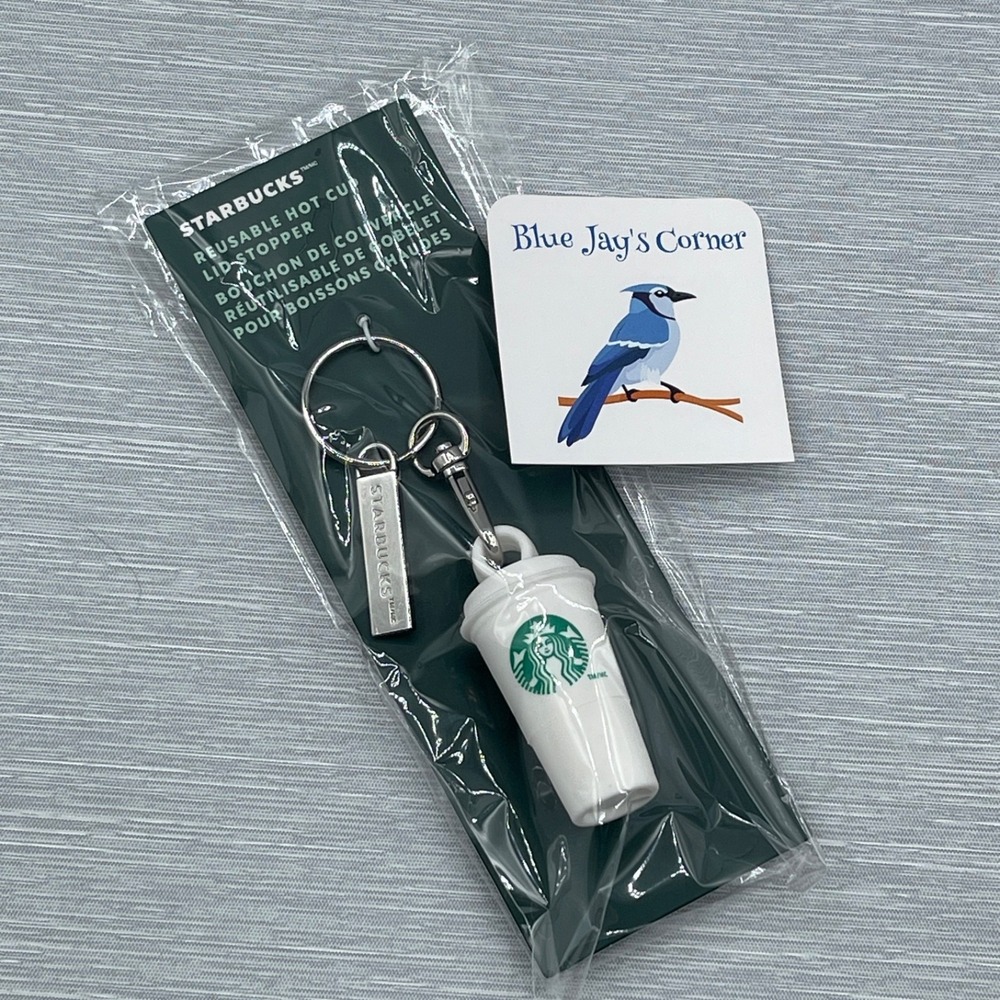 Starbucks Stopper Keychain for Reusable Cup Bearista Green Christmas 2025 Set 2 - Picture 5 of 6